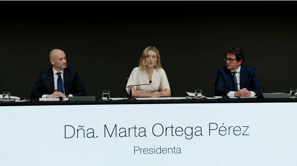La presidenta de Inditex, Marta Ortega, en la Junta de Accionistas de 2024.