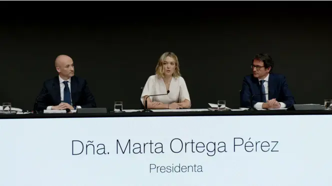 La presidenta de Inditex, Marta Ortega, en la Junta de Accionistas de 2024.