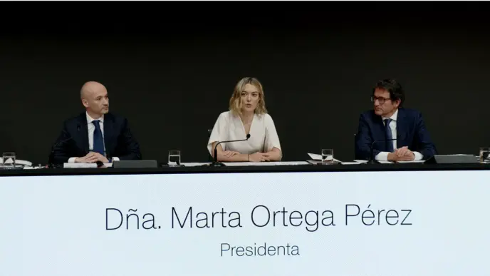 La presidenta de Inditex, Marta Ortega, en la Junta de Accionistas de 2024.