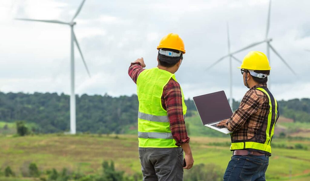 Trabajadores de energía eólica