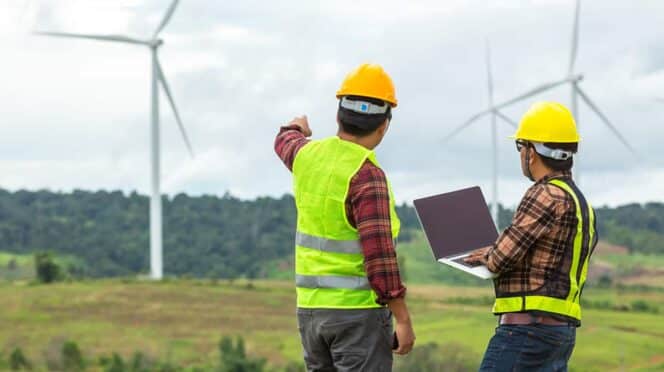 Trabajadores de energía eólica