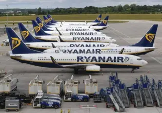 Aviones de Ryanair en un aeropuerto español