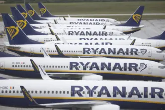 Aviones de Ryanair en un aeropuerto español