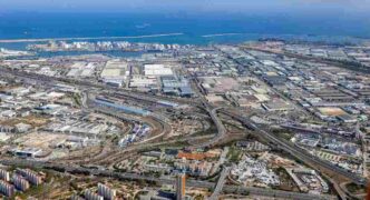 Imagen aérea dela Zona Franca de Barcelona