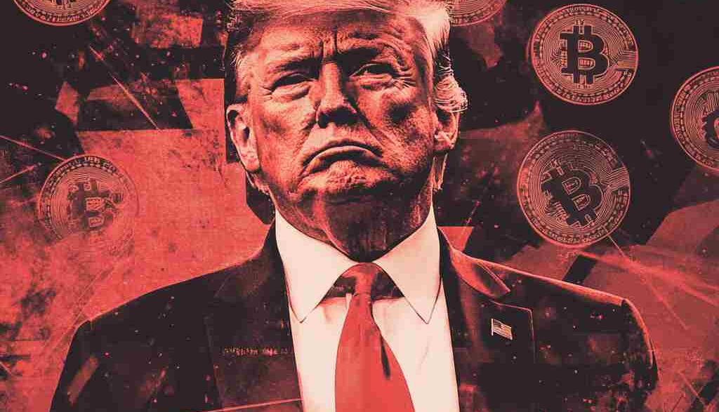 Imagen de Trump con fondo de bitcoin