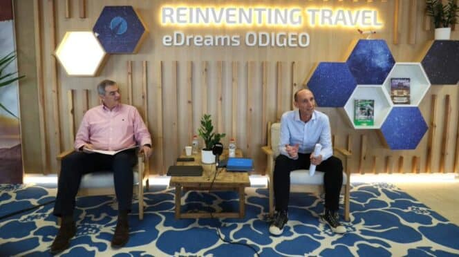 Dana Dunnes, CEO de eDreams, y David Elizaga, director financiero