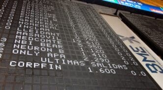 Imagen de tablero de la Bolsa de Madrid