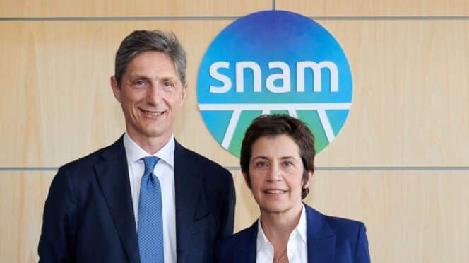 Stefano Venier, Ceo, y Monica de Virgiliis, presidenta, de Snam