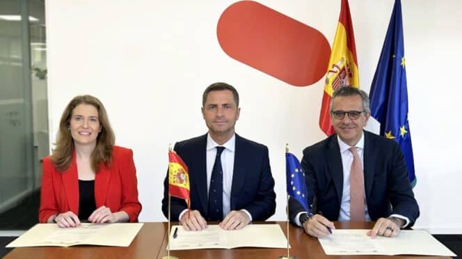 Marco Marrone, director de FEI, Borja Cabezón, CEO de Enisa, y Anna Armengol, representante de la UE