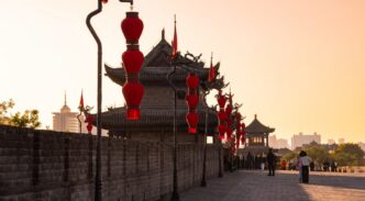 Antiguo muro en Xian, China