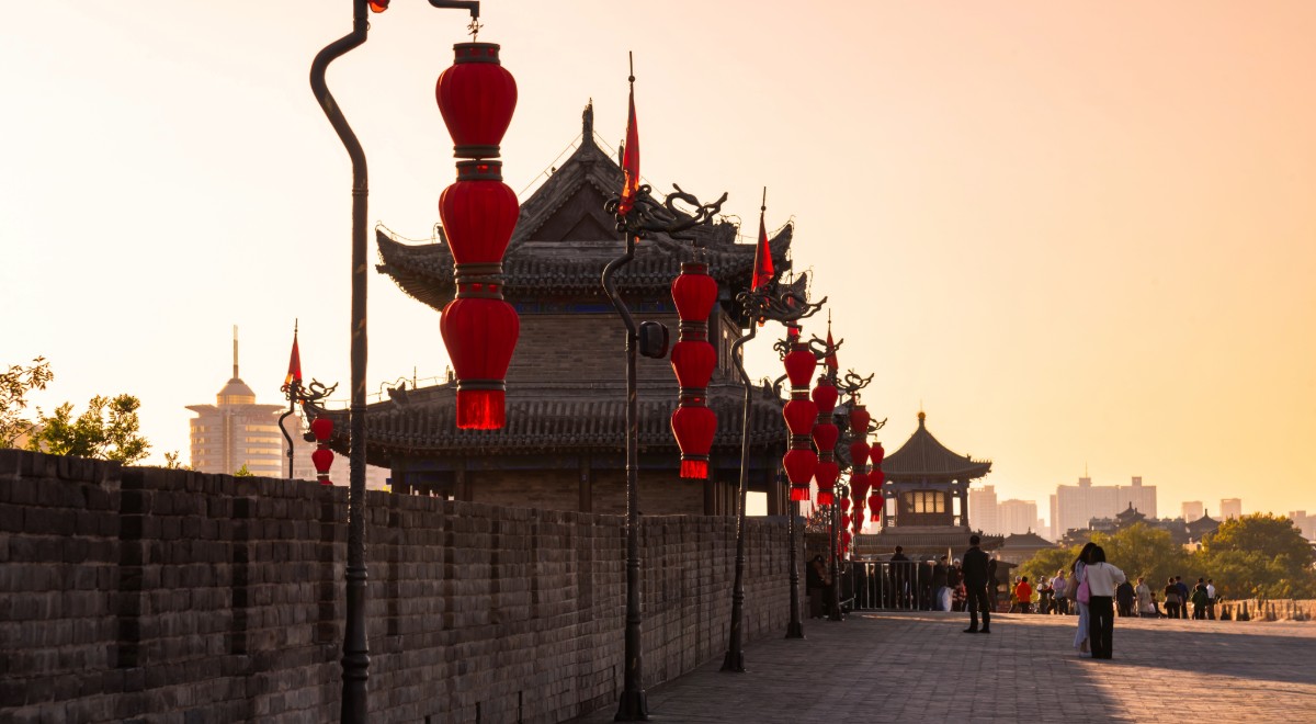 Antiguo muro en Xian, China