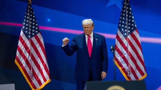 Donald Trump durante un acto