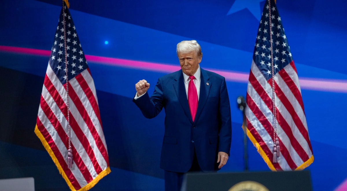 Donald Trump durante un acto