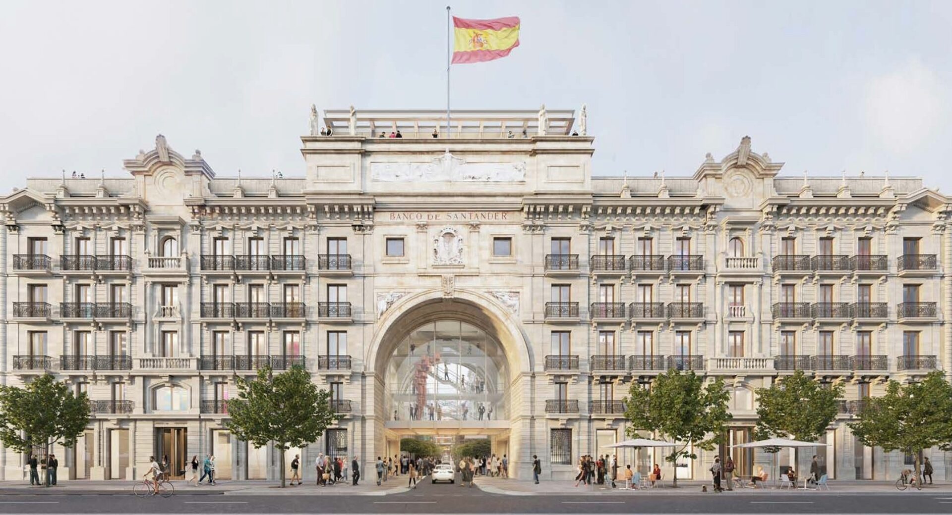 Imagen del edificio Pereda, sede histórica de Banco Santander