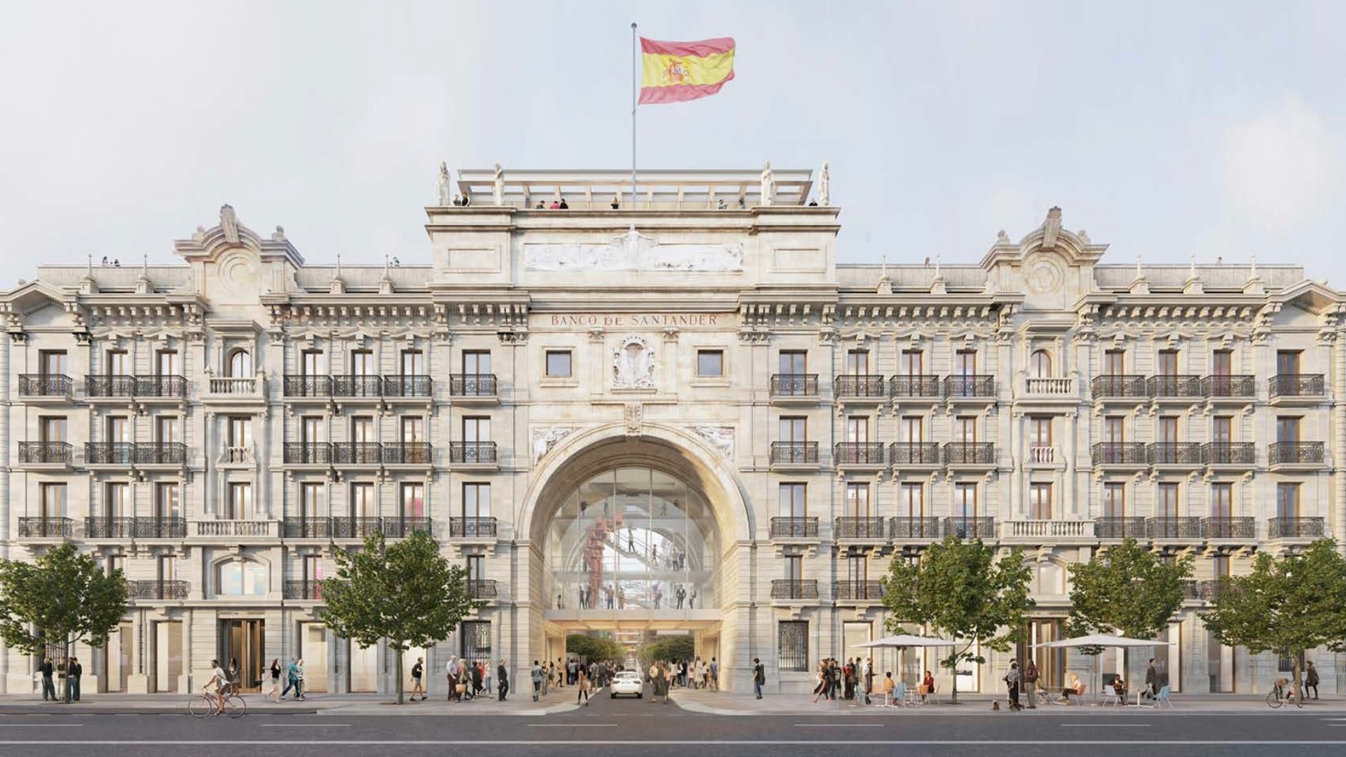 Imagen del edificio Pereda, sede histórica de Banco Santander