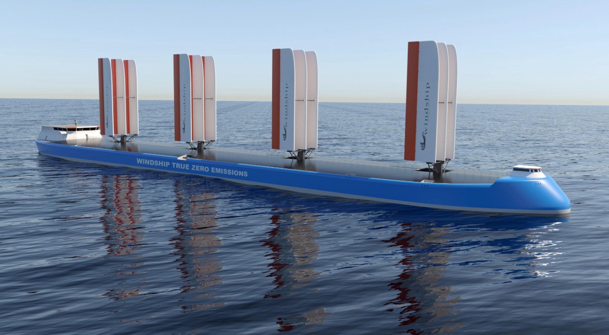 Barco a vela de la startup Windship