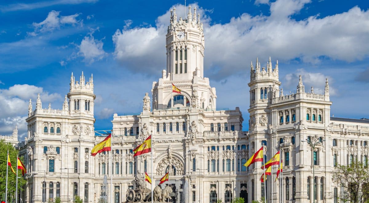 Vista del emblemático Palacio de Cibeles