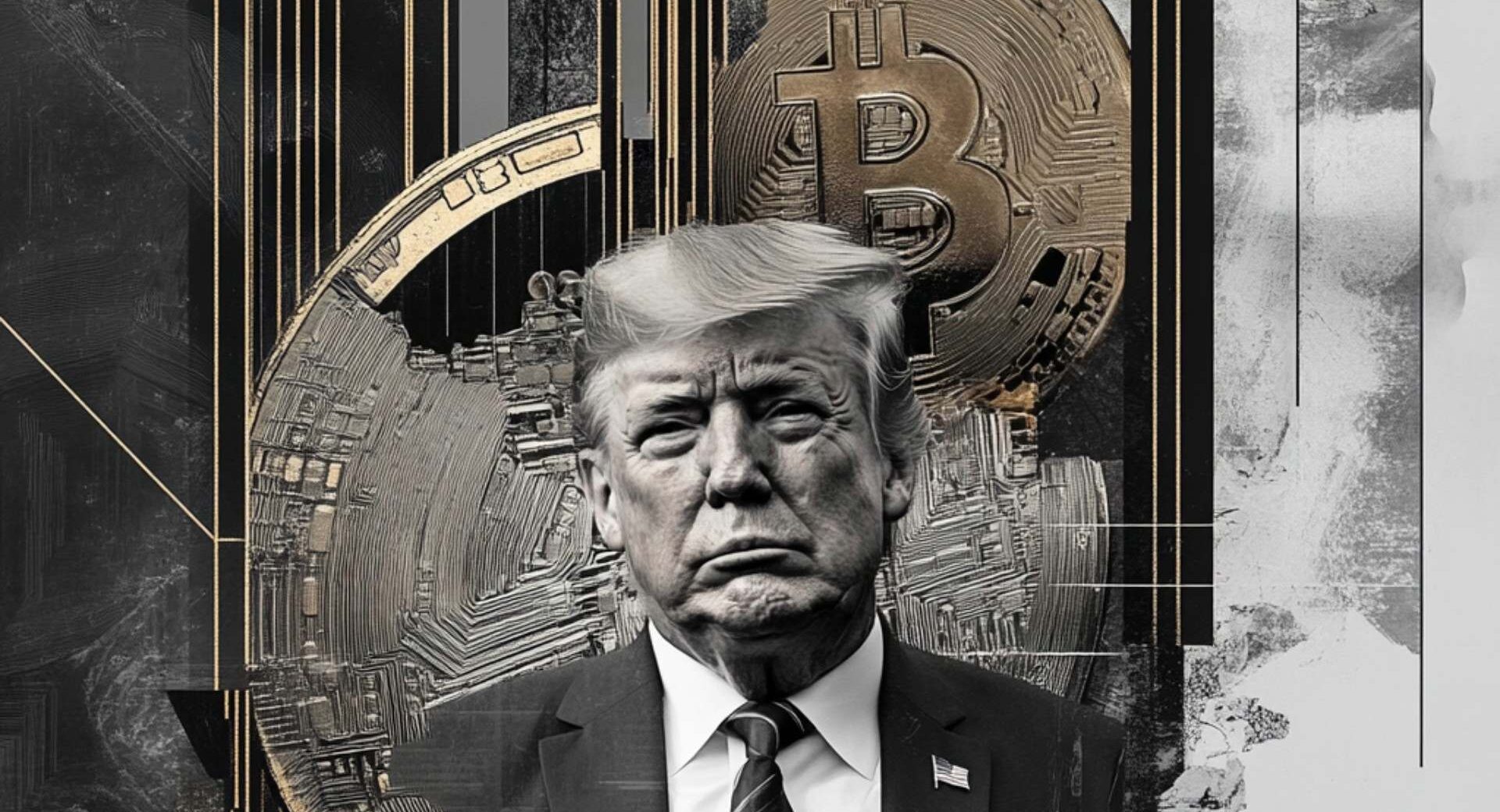 Imagen figurativa de Trump con criptomonedas