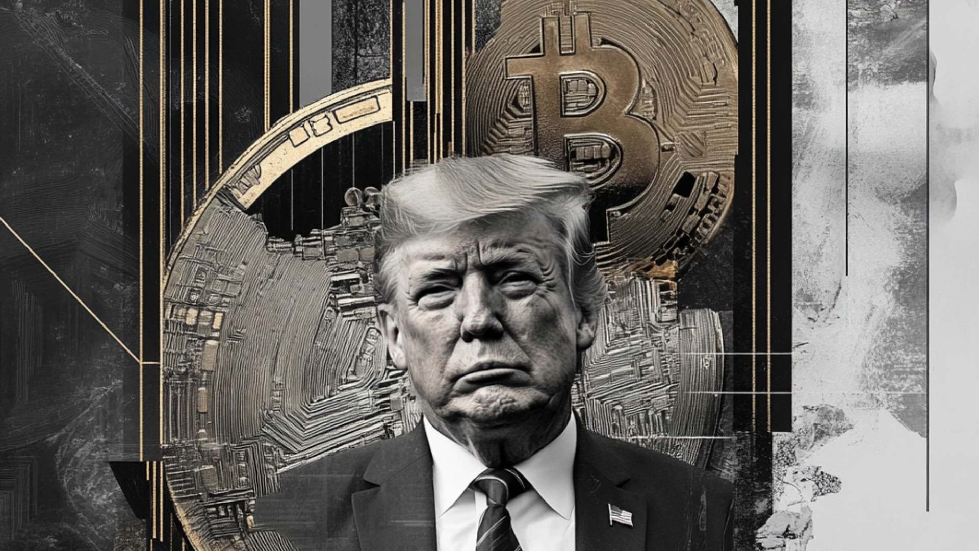 Imagen figurativa de Trump con criptomonedas