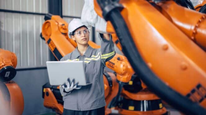 Mujer trabajando en tecnología
