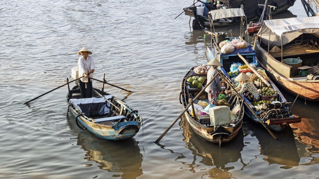Pescadores asiáticos