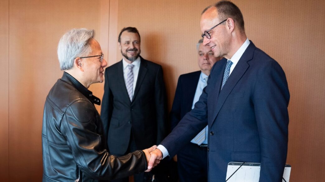 Friedrich Merz y Jensen Huang durante su reunión