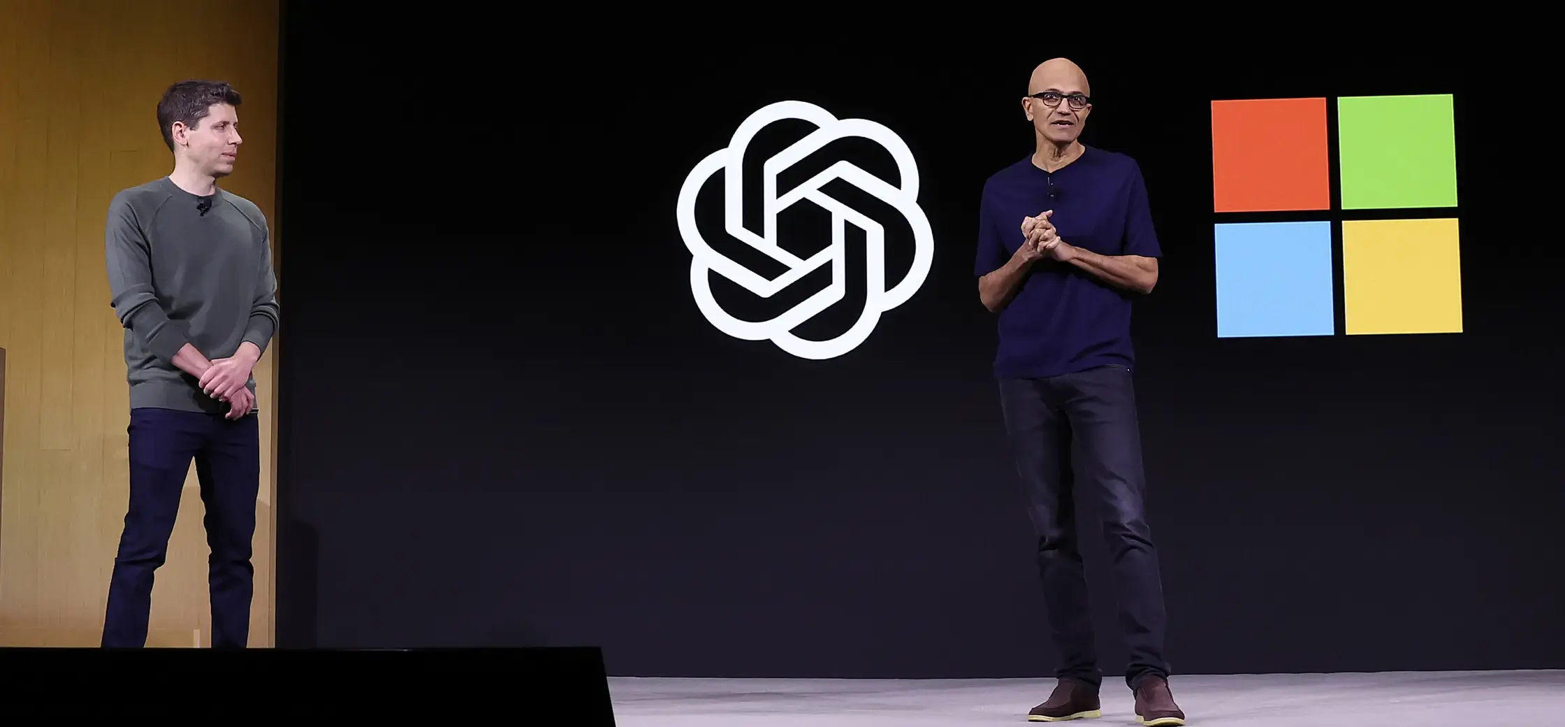 Satya Nadella y Sam Altman en un evento de OpenAI :: Microsoft