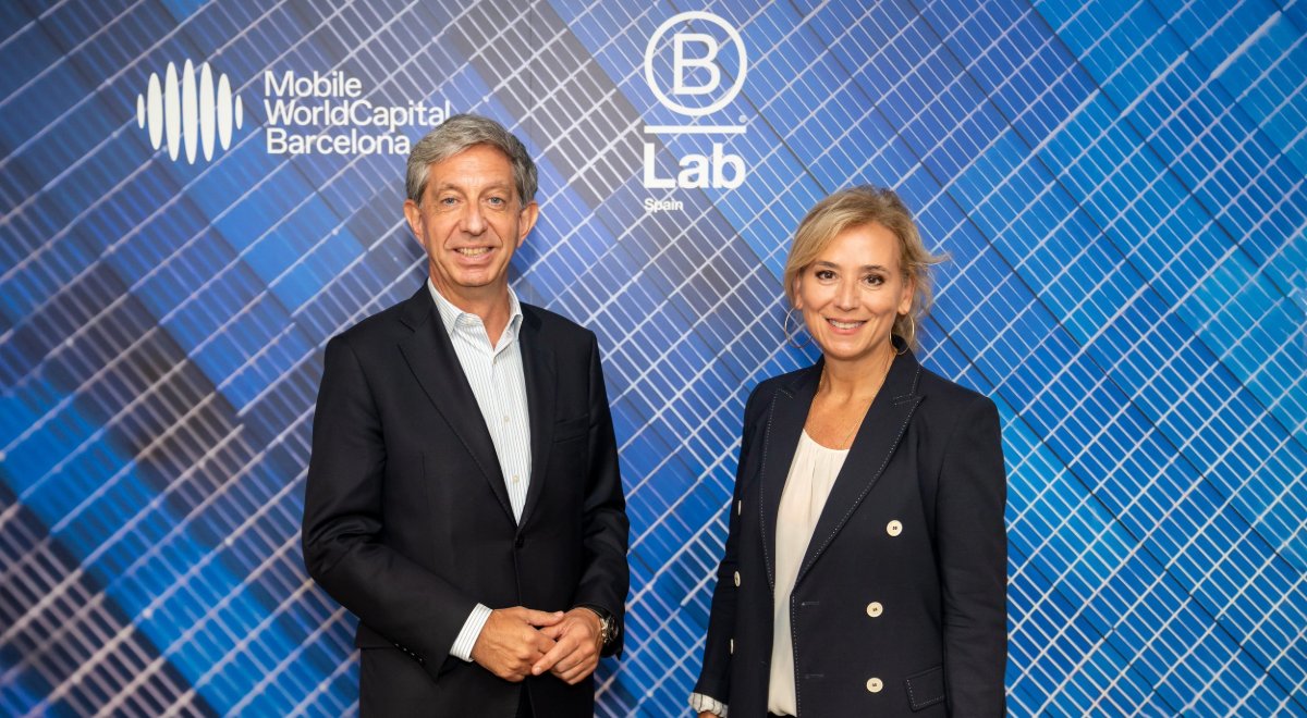 Belén Viloria, directora ejecutiva de B Corp hasta marzo, y Francesc Fajula, CEO de MWC