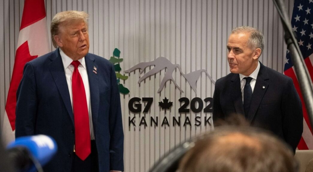 Mark Carney y Donald Trump durante la última reunión del G7