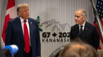 Mark Carney y Donald Trump durante la última reunión del G7