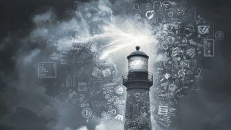 Imagen figurativa de un faro alumbrando a las marcas