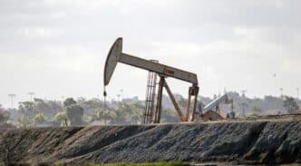Gato de petróleo bombeando petróleo