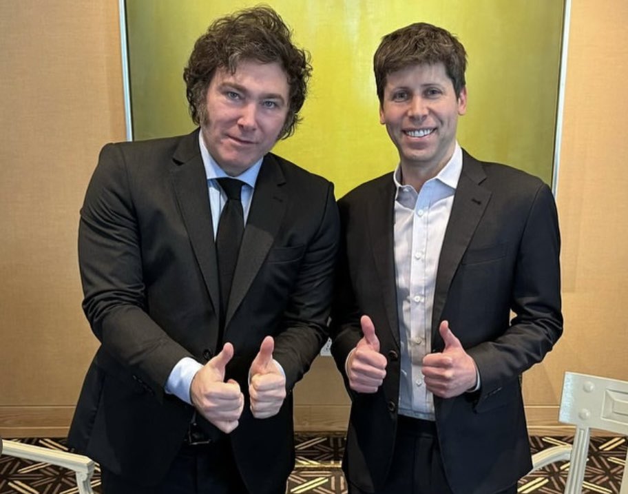 Sam Altman y Javier Milei en un pasado encuentro