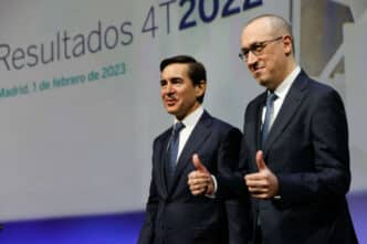 Torres y Genç, en una presentación de resultados del BBVA.