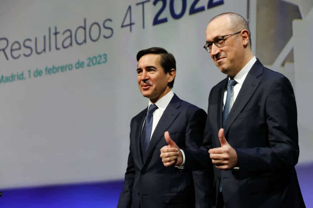 Torres y Genç, en una presentación de resultados del BBVA.