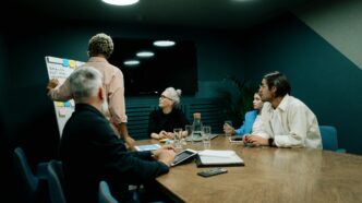 Líder organizando reunión