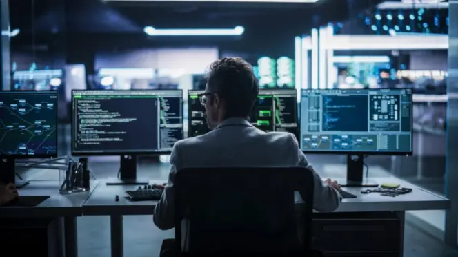 Un trabajador usando la IA en su empresa