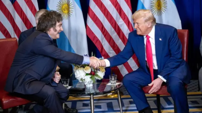 Milei y Trump, Presidente de Argentina y Estados Unidos respectivamente