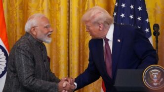 Trump, Presidente de los Estados Unidos (EEUU) y Narendra Modi, Primer Ministro de la India