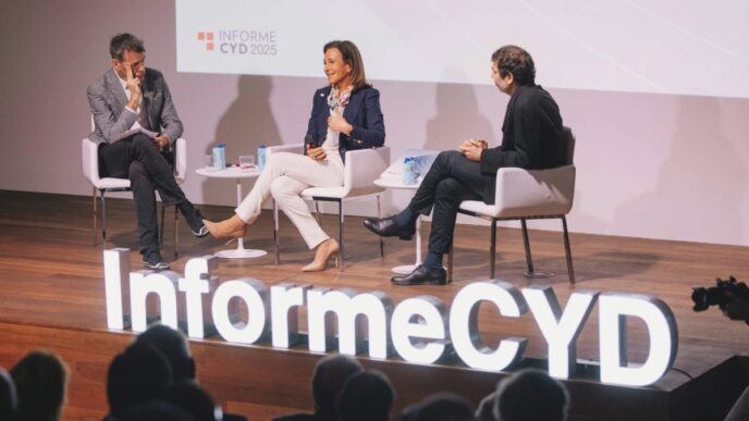 Ana Botín durante la presentación del informe