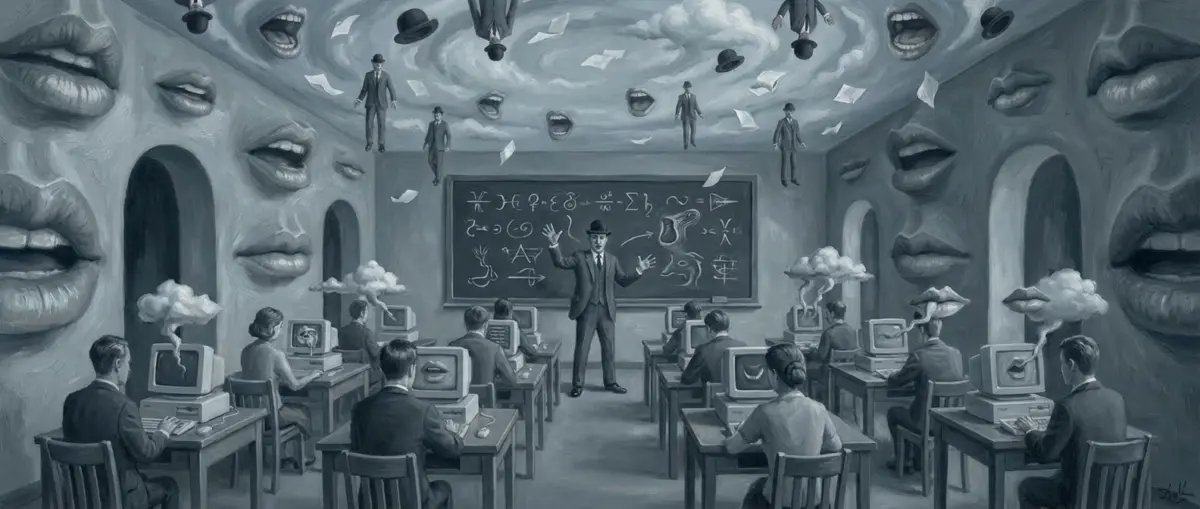 Imagen figurativa de un profesor en la época IA