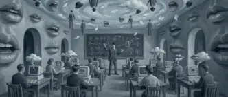 Imagen figurativa de un profesor en la época IA