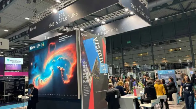 Imagen de una feria de startups de ESA