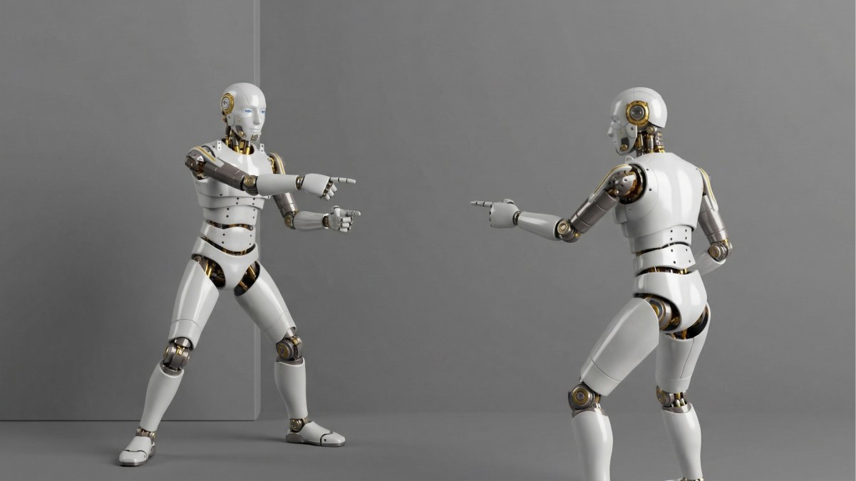 Dos robots mirándose