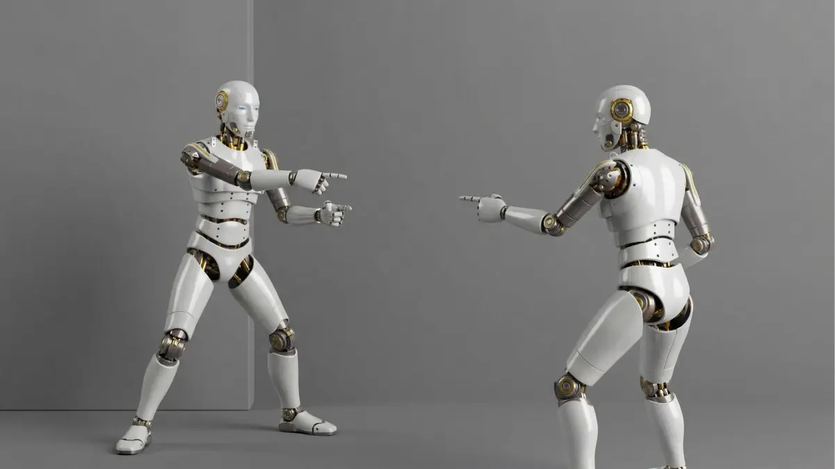 Dos robots mirándose