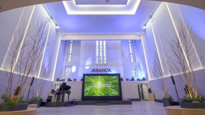 Entrada oficinas Abanca en A Coruña