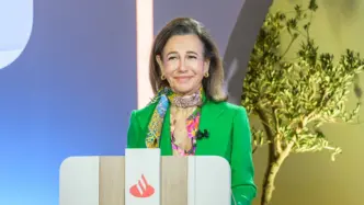 Ana Botín durante la última junta de accionistas de Banco Santander