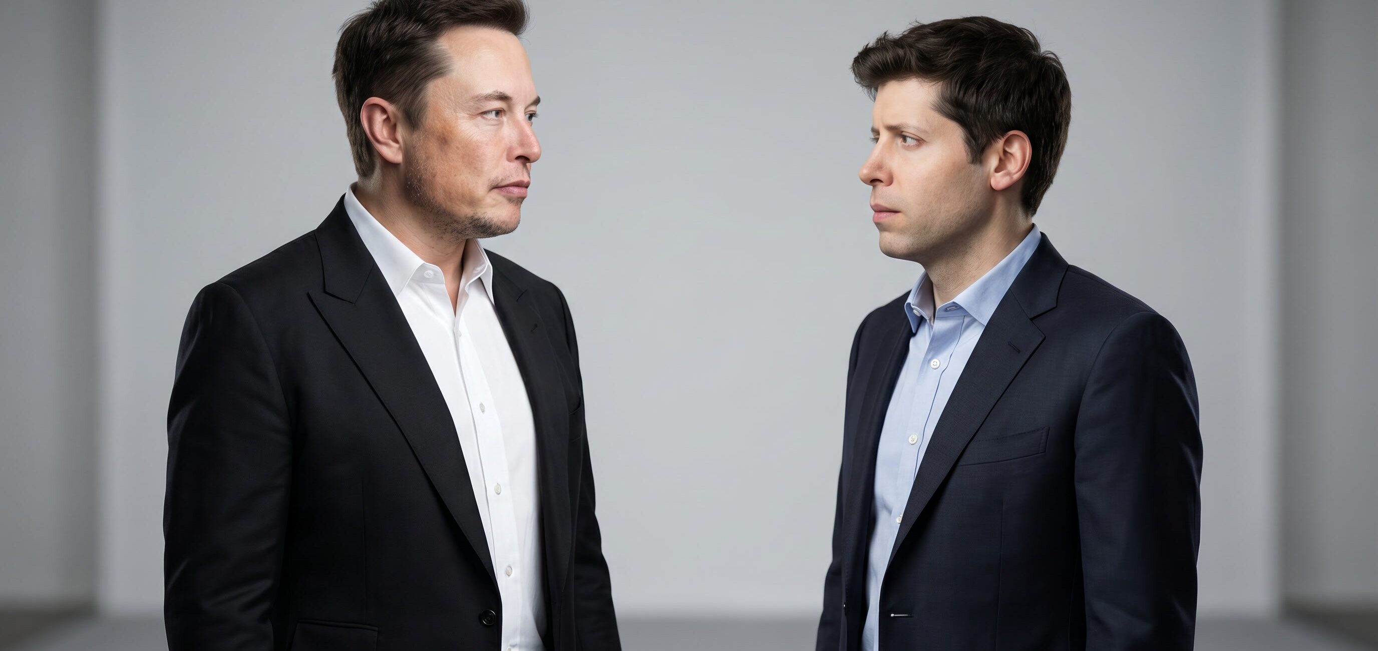 Recreación hecha por IA de Sam Altman y Elon Musk