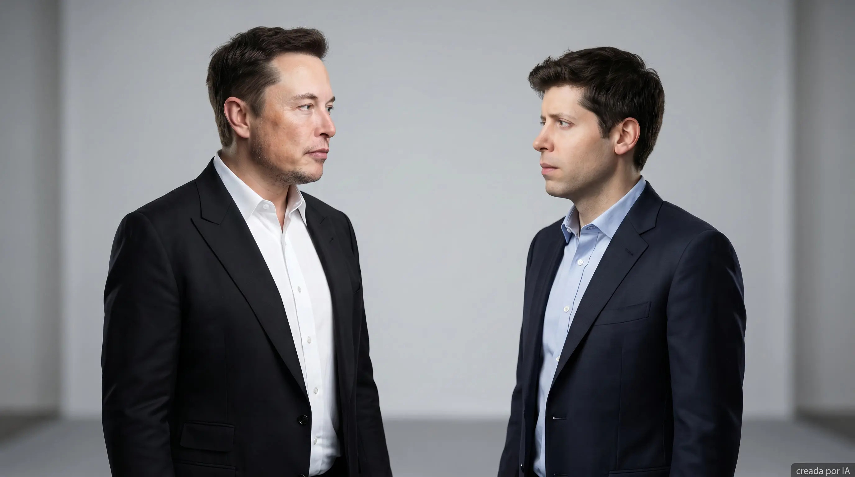 The_officer-altman-musk Recreación hecha por IA de Sam Altman y Elon Musk