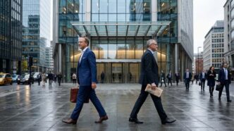 Imagen creada con Ia de los CEOs de ambas compañías abandonando la reunión